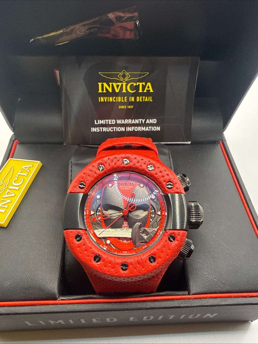 Invicta Marvel Limited Edition Red and Black Watch Dead Pool